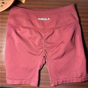 Aurola Scrunch Biker Shorts Burgundy